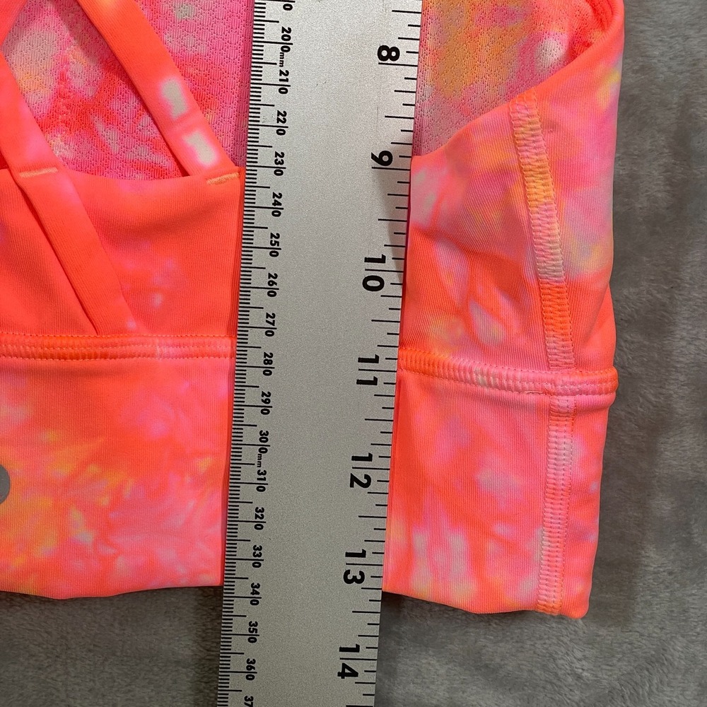Lululemon Energy Bra High Neck Long Line Size 6 Grapefruit Pink Crossback - Picture 6 of 6